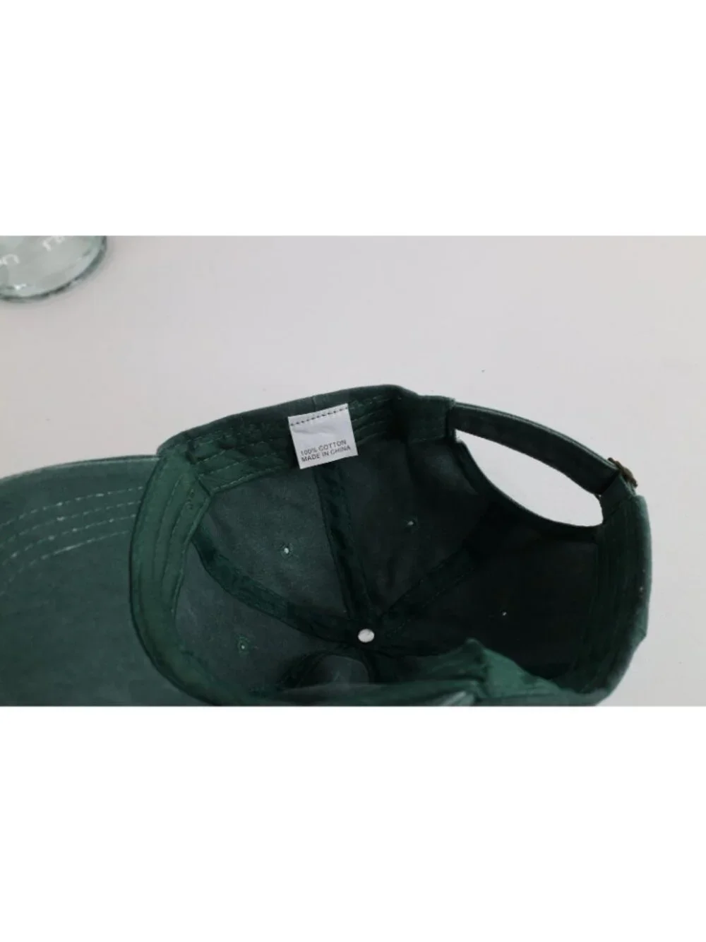 Vintage 90s Y2K Streetwear Faded Stonewash Blank Cotton Dad Hat Cap Green
